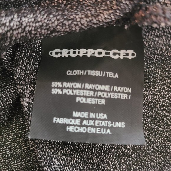 Emanuel Ungaro Black & Silver Metallic Sheer Mesh Short Sleeve Crewneck T Shirt - Picture 4 of 6